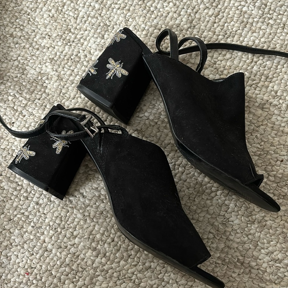 Open toed Black Heels